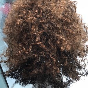 Wig with Afro curly golden tone